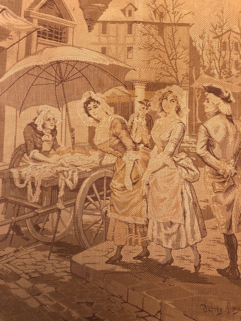 European TAPESTRY WALL HANGING Vintage Needlepoint Antique Etsy