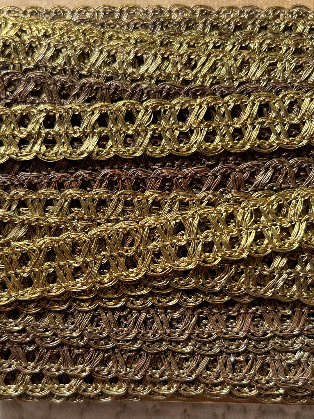 Gold Rib Trim Vintage METALLIC LACE TRIM Gold Scalloped Trim Gold Metallic Ribbon ...