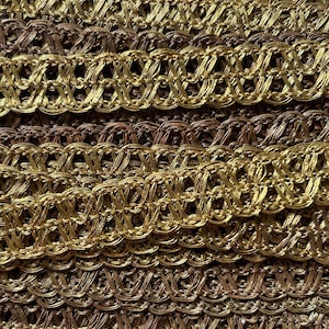 Vintage METALLIC LACE TRIM gold gewölbte trimmen Gold metallic Zierband einen Meter trimmen
