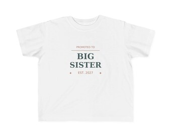 Camiseta de hermana mayor, camiseta para hermano pequeño ascendido, anuncio de embarazo 2027