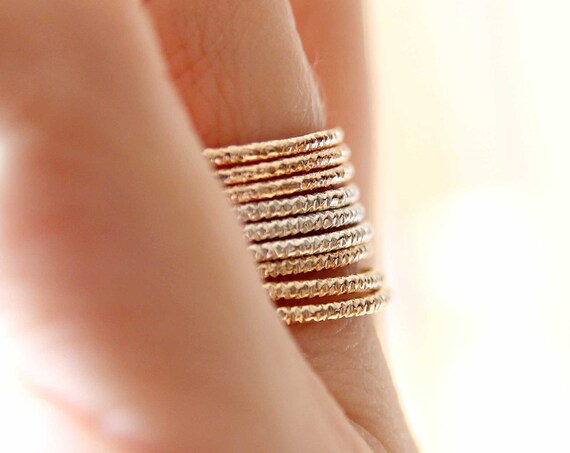 Faceted Stacking Ring, Knuckle or Thumb Rings, Textured Rings, Stacking Rings, Knuckle Rings, Faceted Rings, Textured Rings, Slim Rings