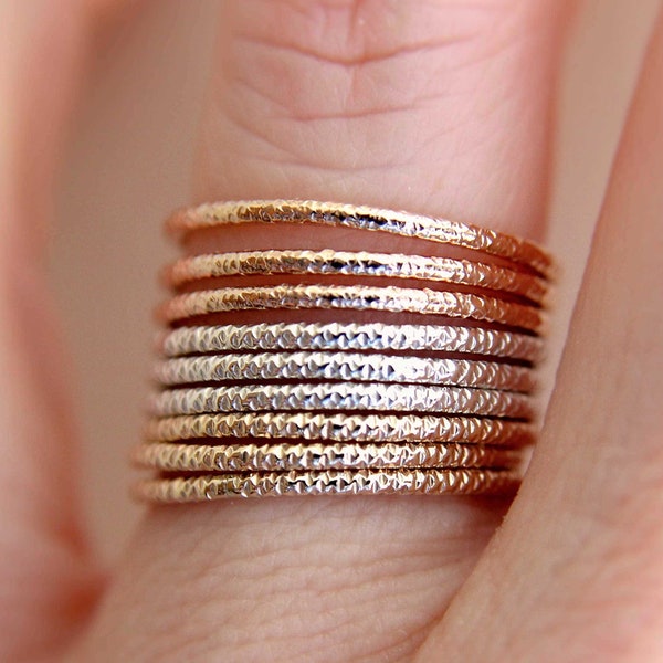 Faceted Stacking Ring, Knuckle or Thumb Rings, Textured Rings, Stacking Rings, Knuckle Rings, Faceted Rings, Textured Rings, Slim Rings