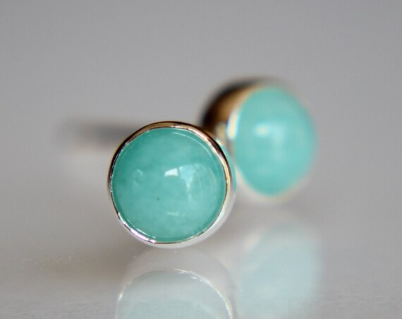 Amazonite Earrings, Gemstone Earrings, Sterling Earrings, Post Earrings, Amazonite Post Earrings, Small Earrings, Minimalist Earrings, Gift