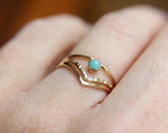 Amazonite Stacking Ring, Amazonite Ring, Natural Gemstone Ring, Amazonite, Amazonite Jewelry, Gemstone Stacking Ring, Real Gemstone, Gift