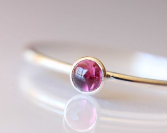 Tourmaline Ring, Pink Tourmaline Ring, Natural Gemstone Ring, Romantic Ring, Valentines, Pink Gemstone, Tiny Stacking Ring, Textured, Gift