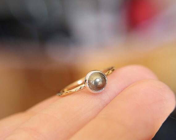 Pyrite Ring, Gemstone Ring, Bohemian Ring, Stamped Jewelry, Pyrite, Gold Ring, Pyrite Jewelry, Unique, Arrow Band, Mixed Metal Ring, Gift