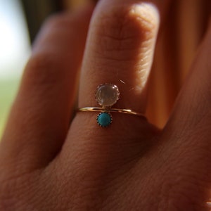 Brass Dual Moonstone Ring main image 0