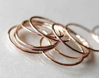 Thin Round Rose Gold Stackable Ring, 14k Gold Filled, Stacking Ring, Dainty Gold Ring, Tiny Ring, Skinny Ring, Gold Filled Ring, Thin Ring