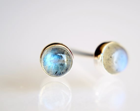 Labradorite Earrings, Gemstone Earrings, Sterling Earrings, Post Earrings, Labradorite Post Earrings, Small Earrings, Minimalist Earrings