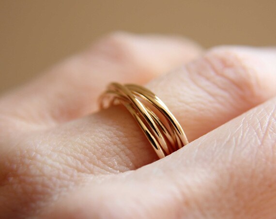 Gold Interlocking Rings, Thumb Rings, Gold Thumb Ring, Interlocking Rings, Rolling Ring, Stacking Rings, Minimalist Rings, Unique Rings