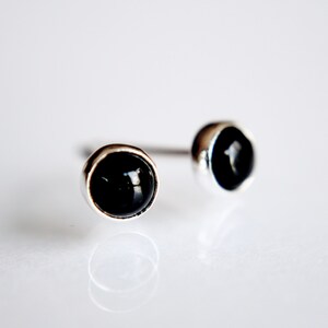 Onyx Earrings, Gemstone Earrings, Sterling Earrings, Post Earrings, Onyx Post Earrings, Small Black Earrings, Minimalist Earrings, Gift