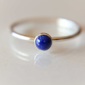 Lapis Ring, Lapis Stacking Ring, Tiny Lapis Ring, Gemstone Ring, Lapis Lazuli Ring, Gemstone Stacking Ring, Blue, Lapis Lazuli Stone, Gift