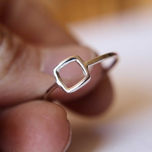 Square Ring, Stacking Rings, Modern Rings, Silver Geometric Rings,Simple Modern Rings, Open Square Ring, Minimalist Jewelry, Simple Ring