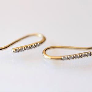 Diamond Line Earrings, Bar Earrings, Solid Gold Bar Earrings, Diamond Earrings, Line Earrings, Modern Chic, Dash Studs, Simple Bold Earring