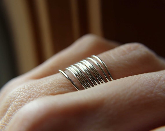 Thin Round Sterling Silver Stackable Ring, Stacking Ring, Dainty Gold Ring, Tiny Ring, Skinny Ring, Sterling Silver Ring, Thin Ring, Gift