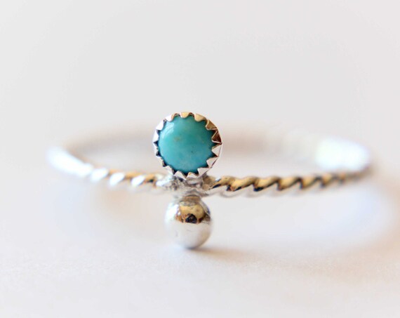 Turquoise Ring, Boho Turquoise Ring, Simple Boho Turquoise Ring, Simple Boho Ring, Boho Jewelry, Simple Stacking Ring, Turquoise Jewelry