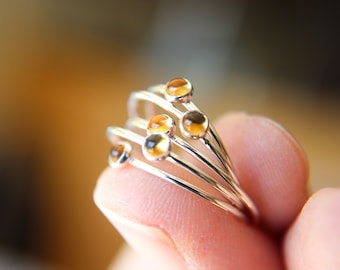 Citrine Stacking Ring, Citrine Ring, Natural Gemstone Ring, November Birthstone, Citrine, Gemstone Stacking Ring, Honey Gemstone, Gift