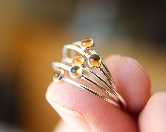 Citrine Stacking Ring, Citrine Ring, Natural Gemstone Ring, November Birthstone, Citrine, Gemstone Stacking Ring, Honey Gemstone, Gift