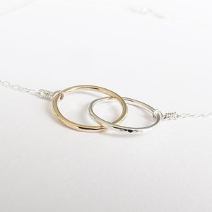 Circle Necklace,Gold Circle Necklace,Interlocking Circle Necklace,Mother's Day Gifts,Two Circle Necklace, Bridal Jewelry,Wedding,Karma