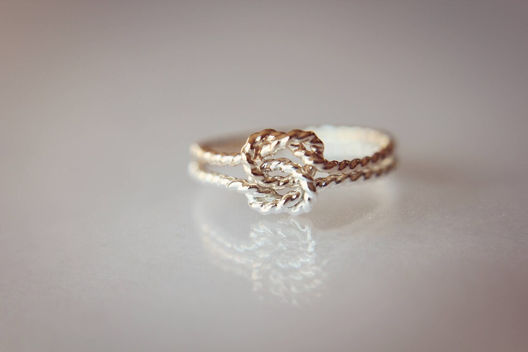 Double Rope Knot Ring, Knot Rings, Minimalist Love Rings, Tie the Knot ...
