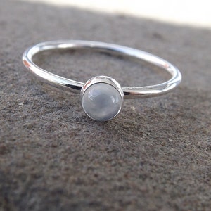 Moonstone Stacking Ring, Moonstone Ring, Engagement Ring, June Birthstone, White Moonstone, Gemstone Stacking Ring, White, Moonstone, Gift image 4