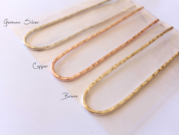Simple Textured Hair Fork,Copper Hair Arch,Antique Hair Stick,Hammered Hair Stick Pin,Unique Hair Accessories,Customizable Hair Fork
