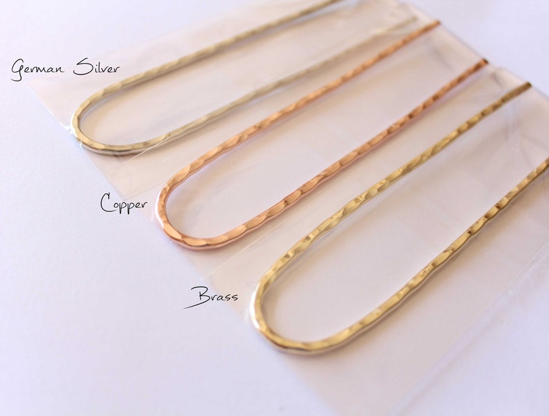 Simple Textured Hair Fork,Copper Hair Arch,Antique Hair Stick,Hammered Hair Stick Pin,Unique Hair Accessories,Customizable Hair Fork image 1