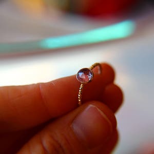 Alexandrite Ring, Gemstone Ring, Engagement Ring, Romantic Ring, Alexandrite, Alexandrite Stacking Ring, Faceted Gemstone Ring, Purple image 2