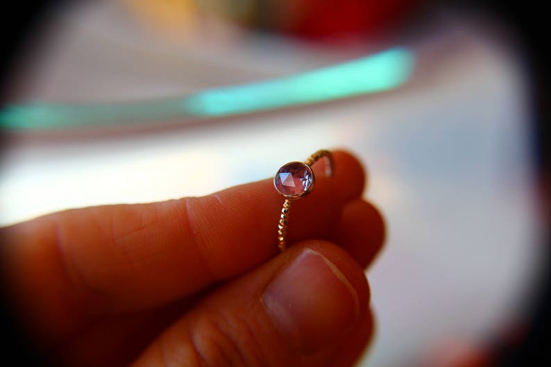 Alexandrite Stacking Ring Faceted Gemstone Ring Alexandrite Purple Gemstone Ring Romantic Ring Alexandrite Ring Engagement Ring