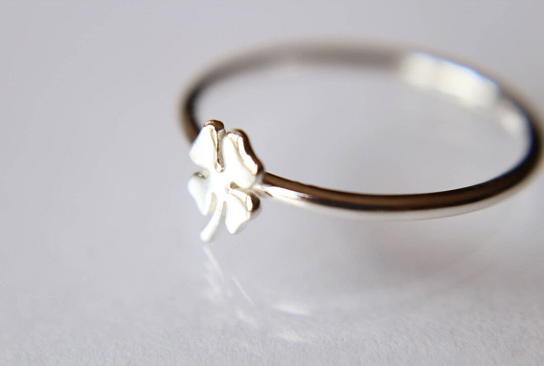 Lucky Ring, Clover Ring, Shamrock Ring, Simple Four Leaf Clover Ring ...