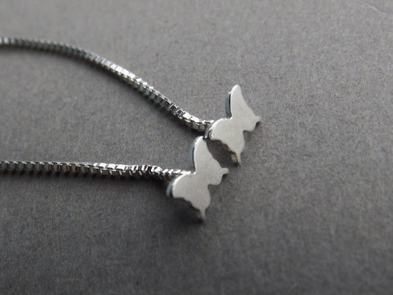 Butterfly Earrings,Tiny Butterfly Earrings,Sterling Butterfly Earrings,Thread Earrings,Butterfly Chain Earrings,Butterfly Studs,Simple,Chain