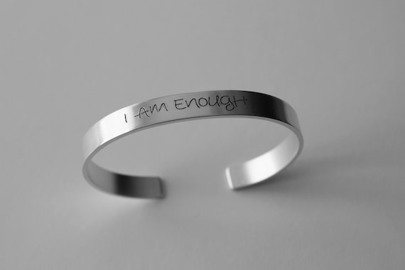 I Am Enough Bracelet, Inspirational Bracelet, Hand Stamped Jewelry, Cuff Bracelet, Friend Gift, Affirmation Bracelet, I Am Enough Jewelry