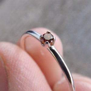 Red Diamond Ring, Genuine Diamond Ring, Red Diamond, Slim Ring, Minimalist Ring, Gift, Gemstone Ring, Tiny Diamond Ring, Diamond Ring