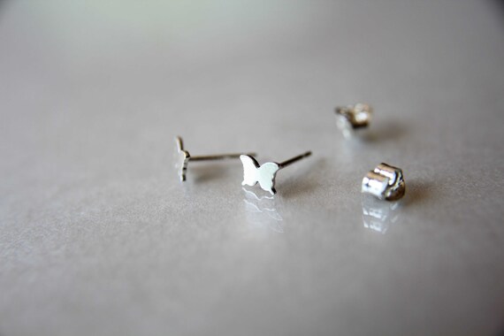 Tiny Butterfly Studs, Small Butterfly Earrings, Butterfly, Tiny Earrings, Modern Studs, Minimalist Jewelry, Silver Butterfly Earrings, Gift