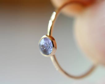 Gold Tanzanite Ring, Tanzanite Gemstone Stacking Ring, Slim Ring Or Engagement Ring Tanzanite Jewelry, Purple Gemstone Stacker