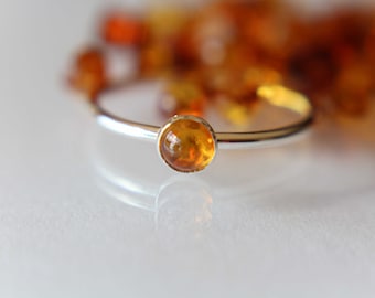 Amber Stacking Ring, Amber Ring, Natural Amber Ring, Baltic Amber, Amber Jewelry, Natural Gemstone Ring, Baltic Amber Ring, Amber, Gift