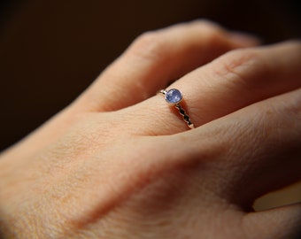 Beaded Tanzanite Ring, Natural Tanzanite Ring, Tanzanite Ring, Boho Ring, Stacking Ring, Purple Stone, Boho Ring, Natural Tanzanite, Gift
