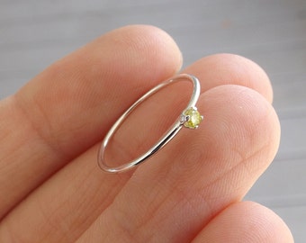 Yellow Diamond Ring, Genuine Diamond Ring, Yellow Diamond, Slim Ring, Minimalist Ring, Gift, Gemstone Ring, Tiny Diamond Ring, Diamond Ring