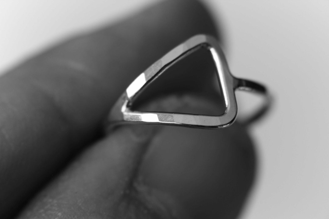 Triangle Ring, Silver Triangle Ring, Open Triangle Ring, Minimalist