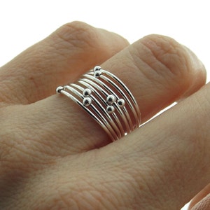 Choose Your Orbit Ring, Spinner Rings, Stacking Rings, Modern Sterling Spinner Ring, Thin Ring, Beaded Ring, Whisper Rings, Delicate Rings image 1