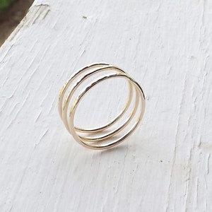 Bypass Thumb Ring, Coil Ring, Textured Thumb Ring, Wrap Around Ring, Statement Ring, Bypass Ring, Textured Gold Jewelry, Modern,Textured image 4