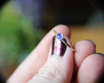 Tanzanite Ring, Natural Tanzanite Ring, Silver Tanzanite Ring, Boho Ring, Stacking Ring, Purple Stone, Boho Ring, Natural Tanzanite, Gift