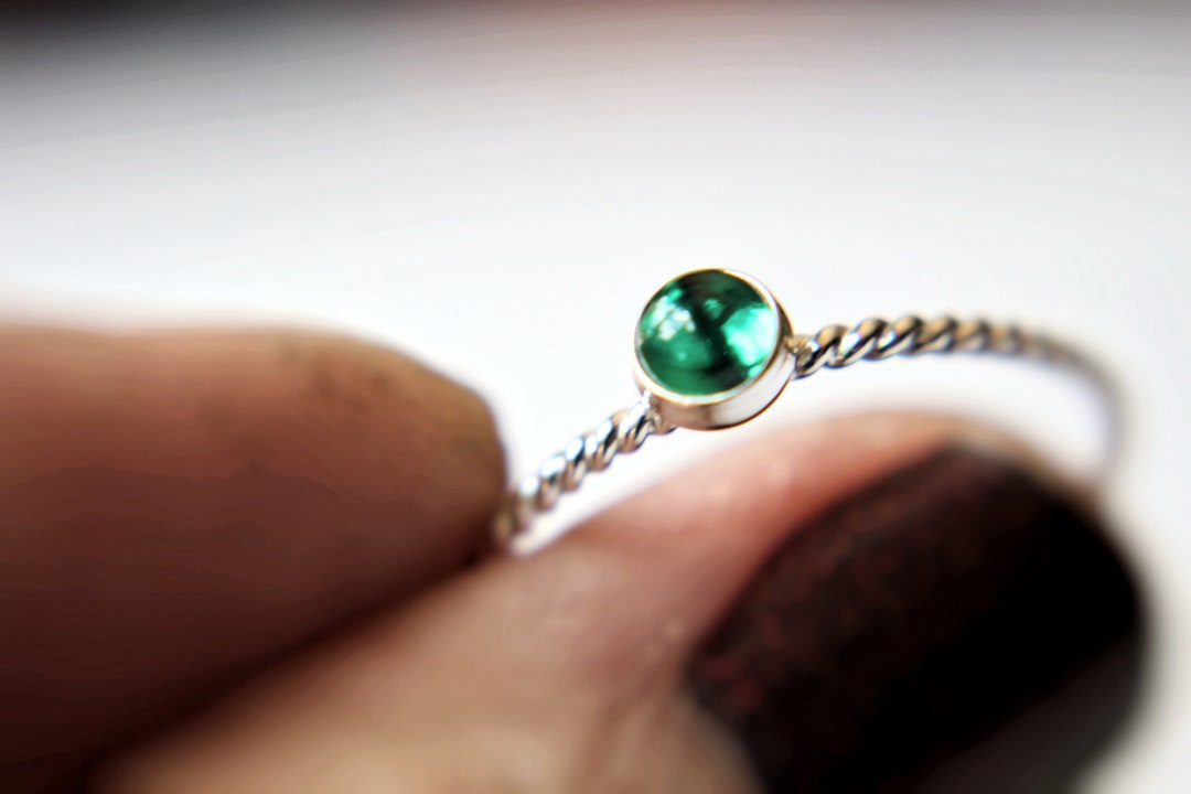 Emerald Rope Ring, Emerald Twist Ring, Gemstone Rope Ring, Emerald ...