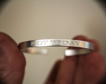 Not Today Bracelet, Not Today Cuff Bracelet, Not Today Cuff, Pastor Gift, Religious Gift, Inspirational Gift, Motivational Cuff, Gift