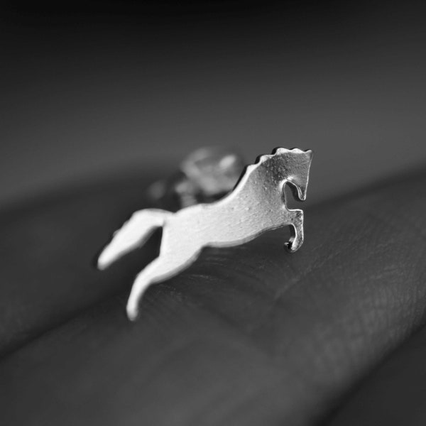 Pferd Ohrringe, Sterling Silber Pferd Ohrringe, Reiter Schmuck, Einzigartige Pferd Ohrringe, Moderne Ohrringe, Minimalistischer Schmuck, Geschenk