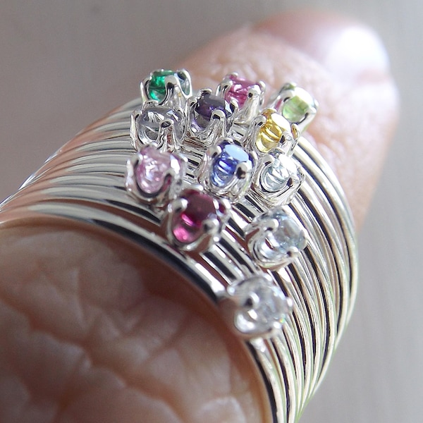 Birthstone Ring, Birthstone Stacking Ring, Tiny Birthstone Ring, Mothers Rings, Stacking Rings, Gemstone Rings, Slim Rings, Stacking Rings