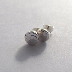 Recycled Silver Circle Earrings, Sterling Earrings, Post Earrings, Faceted Earrings, Disc Earrings, Minimalist Earrings, Post Earrings image 2