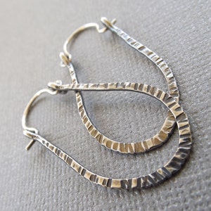 Sable Notched Hoops - Silver main image 1