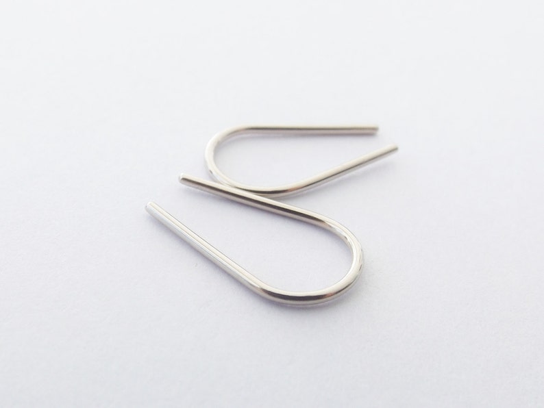 Sale Minimalist Gold Line Earrings,Horseshoe Earrings,Gold Bar Earrings,Gold Arc Earrings,Line Earrings,Wishbone Earrings,Modern Chic,Gold image 2