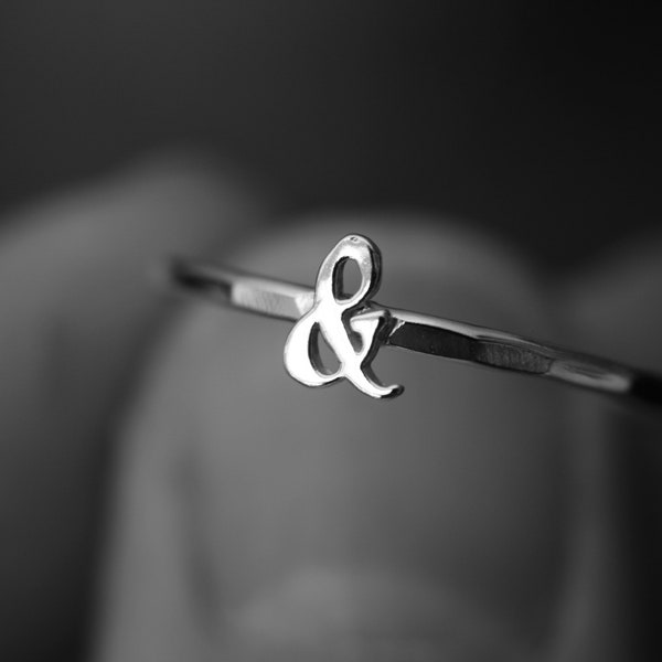 Kaufmännisches Und-Zeichen Ring, Ring, Stapelring, Sterling Silber Ringe, Paare Ring, Minimalist Ring, Freundschaftsring, Bester Freund Ring, Geschenk